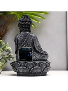 Фонтан настольный с подсветкой «Серый будда с шаром», от сети, 30×19×19 см 5134873