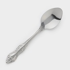 Ложка чайная «Тройка», длина 14 см, толщина 1.5 мм, цвет серебряный - Фото 2