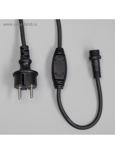 Гирлянда «Занавес» 2×1.5 м, IP65, УМС, тёмная нить каучук, 300 LED, свечение мульти, 220 В