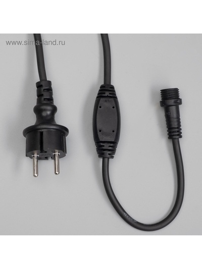 Гирлянда «Занавес» 2×1.5 м, IP65, УМС, тёмная нить каучук, 300 LED, свечение тёплое белое, 220 В