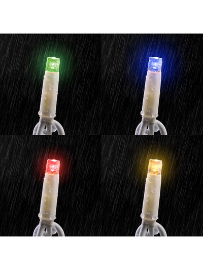 Гирлянда "Занавес" 2 х 1.5 м , IP65, УМС, белая нить каучук, 300 LED, свечение мульти, 220 В