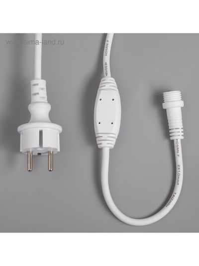 Гирлянда «Занавес» 2×1.5 м, IP65, УМС, белая нить каучук, 300 LED, свечение мульти, 220 В