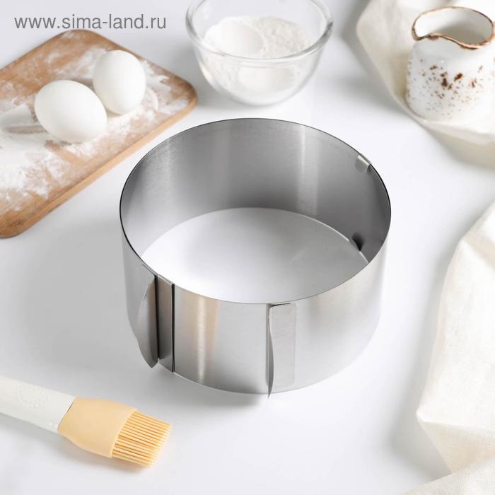 УЦЕНКА Форма разъёмная для выпечки с регулировкой размера 16×30 см, высота 8 см, цвет хромированный - Фото 1