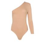 Джемпер (боди) MIST на одно плечо, 42, бежевый - Фото 9