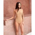 Джемпер (боди) MIST на одно плечо, 44, бежевый - Фото 3