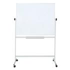 Доска магнитно-маркерная двусторонняя 100×120 см, Calligrata ЭКОНОМ, поворотная на мобильном стенде, с центральным фиксатором, в алюминиевой рамке, с полочкой - Фото 2
