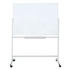 Доска магнитно-маркерная двусторонняя 100×150 см, Calligrata ЭКОНОМ, поворотная на мобильном стенде, с центральным фиксатором, в алюминиевой рамке, с полочкой - Фото 5