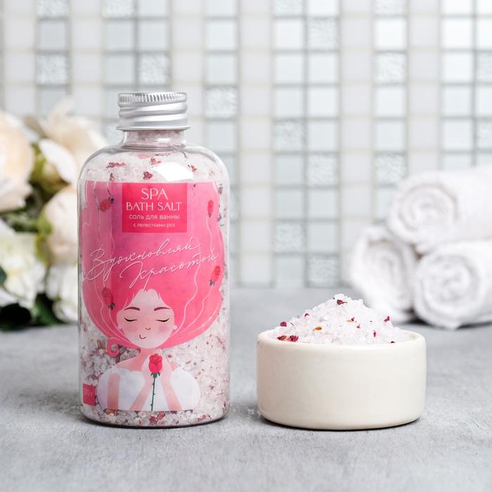 Соль для ванны с лепестками роз «Вдохновляй красотой», 370 г, BEAUTY FОХ
