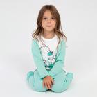 Пижама для девочки, цвет белый/мятный, рост 116 см - фото 35237915