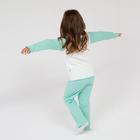 Пижама для девочки, цвет белый/мятный, рост 116 см - фото 35237916