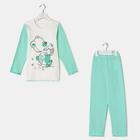 Пижама для девочки, цвет белый/мятный, рост 116 см - фото 35237918