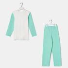 Пижама для девочки, цвет белый/мятный, рост 116 см - фото 35237920