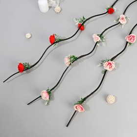 Декор тинги "Роза в завитках" 150 см, микс