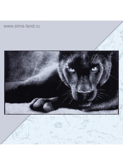 Полотенце махровое Этель «Пантера» 70×130 см, 100% хлопок, 420 г/м², чёрно-белое