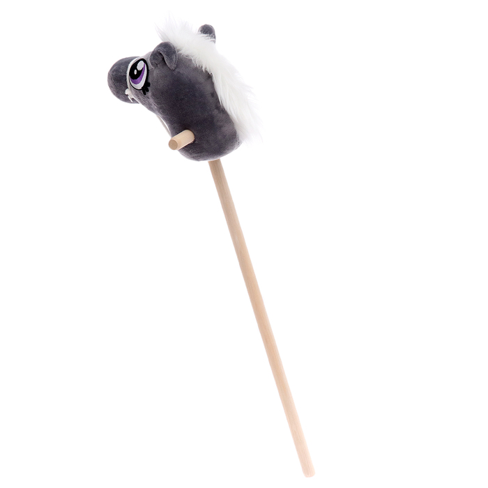 Мягкая игрушка «Конь-скакун», на палке, МИКС, цвет серый - фото 1892489039