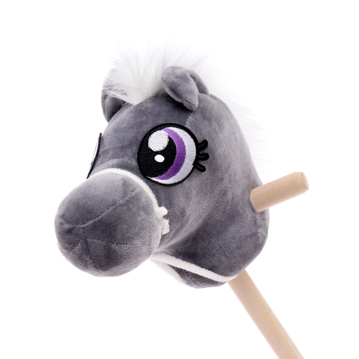 Мягкая игрушка «Конь-скакун», на палке, МИКС, цвет серый - фото 1908637949