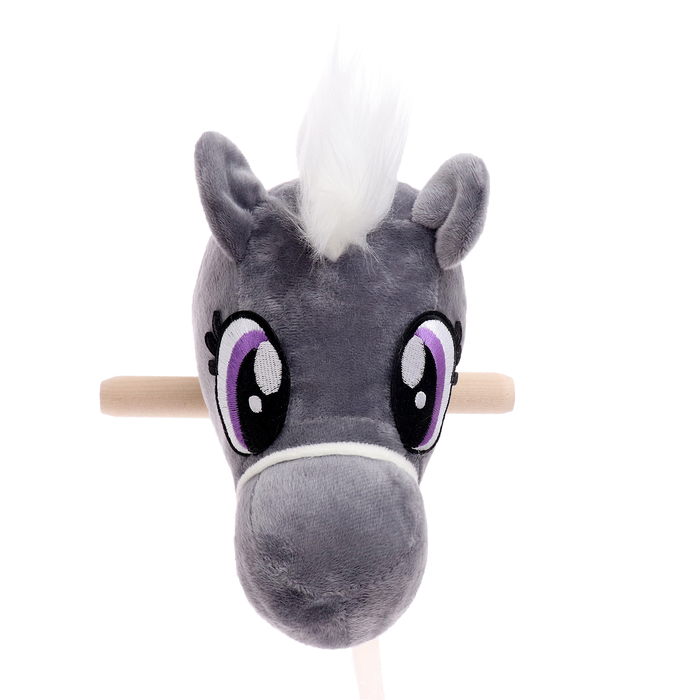Мягкая игрушка «Конь-скакун», на палке, МИКС, цвет серый - фото 1892489041