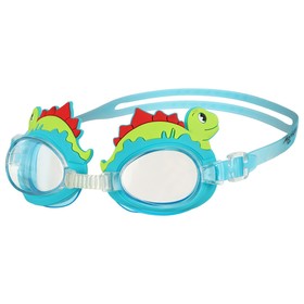 Очки для плавания детские ONLYTOP «Динозаврик», беруши, цвет голубой