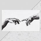 Полотенце махровое «Этель. Руки», 70×130 см, 100% хлопок, 420 г/м², чёрно-белое - Фото 1