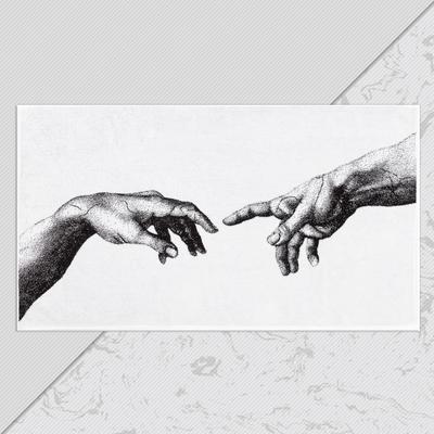 Полотенце махровое «Этель. Руки», 70×130 см, 100% хлопок, 420 г/м², чёрно-белое