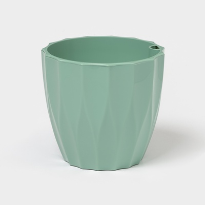 Кашпо для цветов со вставкой «Флюте», 1.9 л, цвет нефрит
