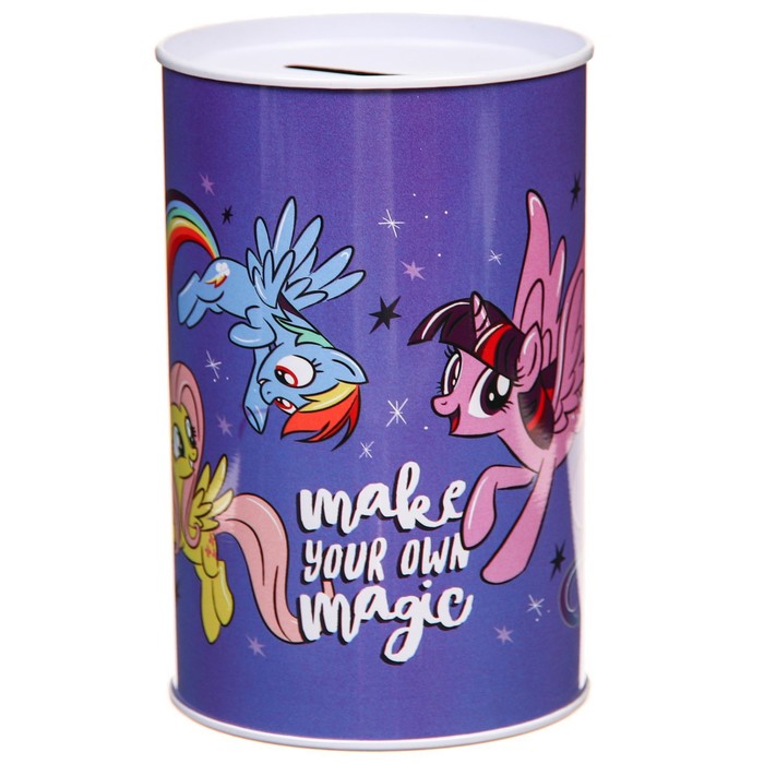 Копилка металлическая, 6,5 см х 6,5 см х 12 см "Make your own magic", My Little Pony - фото 1905730306