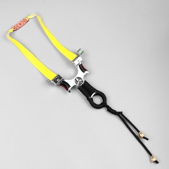 Рогатка «Вихрь», 12×8.2 см, с уровнем, в оплётке, металл, чёрная - Фото 1