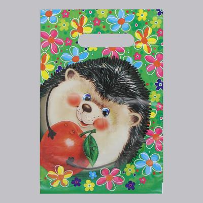 Пакет «Ёжик», полиэтиленовый с вырубной ручкой, детский, 30 мкм, 20×30 см