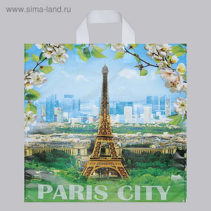 Пакет "Цветущий город", полиэтиленовый с петлевой ручкой, 38х42 см, 40 мкм - Фото 1