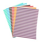 Картон цветной двусторонний А4, 6 листов, 6 цветов "Полоски", мелованный, 200 г/м² - фото 24548017