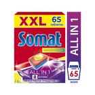Таблетки для посудомоечных машин Somat All in 1, лимон и лайм, 65 шт - Фото 1