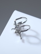 Серьга кафф «Фея», белая в серебре  (артикул 5800711)  большой выбор товаров оптом и в розницу по низким ценам с доставкой