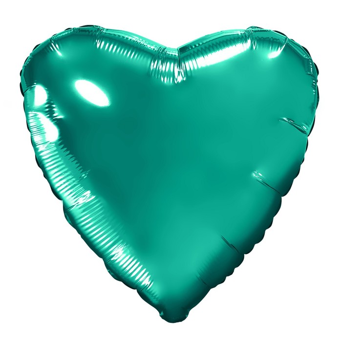 Шар фольгированный 19 сердце, бирюзовый