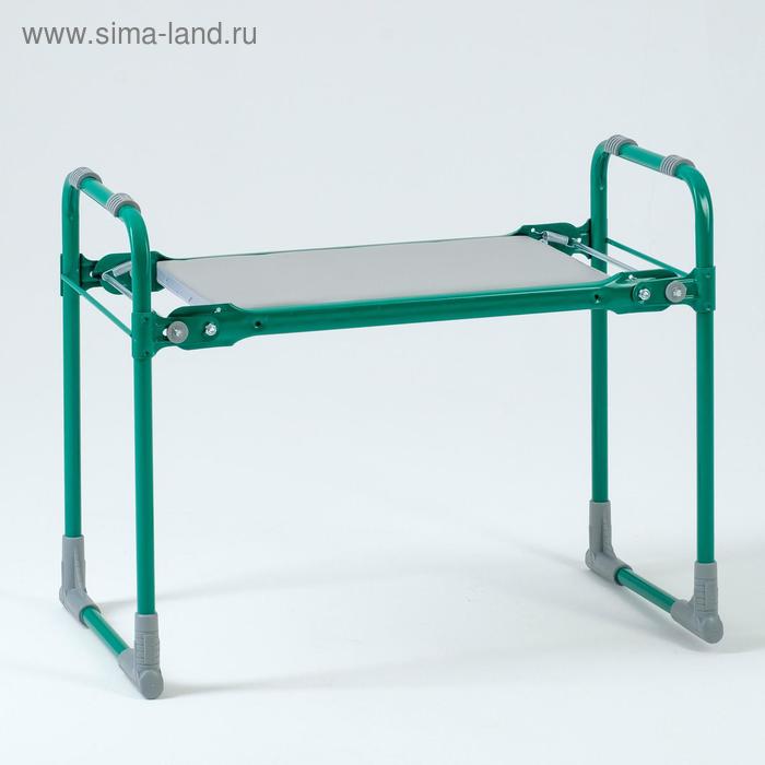 Скамейка-перевёртыш садовая Nika, складная, 56х30х42.5 см, зелёная, нагрузка до 100кг