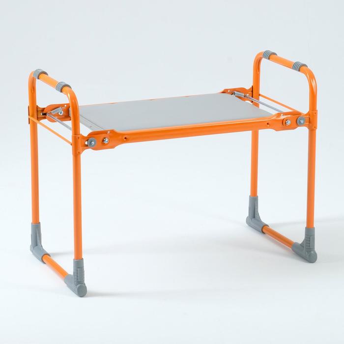 Скамейка-перевёртыш садовая складная 56х30х42,5 см, оранжевая, макс. нагр. 100 кг, с мягким - фото 9148709