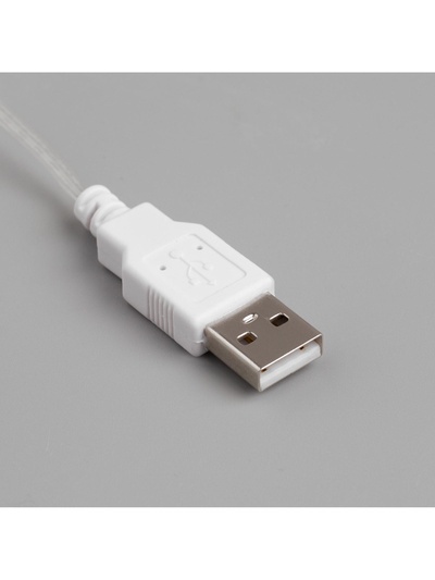 Гирлянда «Мишура» 5 м, роса, IP20, серебристая нить, 100 LED, свечение мульти, USB