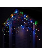 Гирлянда "Бахрома" 3 х 0.6 м , IP65, УМС, тёмная нить каучук, 108 LED, свечение мульти, 220 В - Фото 6