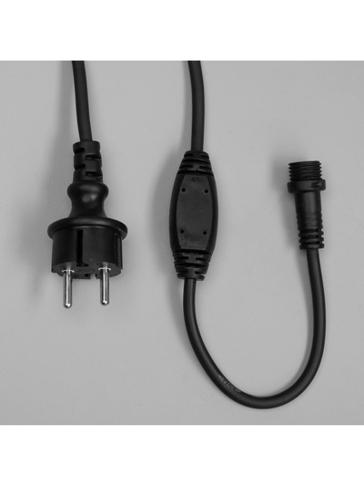 Гирлянда «Бахрома» 3×0.6 м, IP65, УМС, тёмная нить каучук, 108 LED, свечение тёплое белое, 220 В