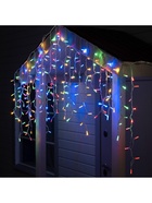 Гирлянда "Бахрома" 3 х 0.9 м , IP65, УМС, белая нить каучук, 144 LED, свечение мульти, 220 В - Фото 6