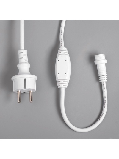 Гирлянда «Бахрома» 3×0.9 м, IP65, УМС, белая нить каучук, 144 LED, свечение белое, 220 В