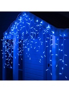 Гирлянда "Бахрома" 3 х 0.9 м , IP65, УМС, белая нить каучук, 144 LED, свечение синее, 220 В 5204451 - фото 319919275