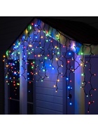 Гирлянда "Бахрома" 3 х 0.9 м , IP65, УМС, тёмная нить каучук, 144 LED, свечение мульти, 220 В 5204452 - фото 319920848