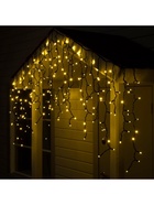Гирлянда "Бахрома" 3 х 0.9 м , IP65, УМС, тёмная нить каучук, 144 LED, свечение тёплое белое, 220 В - Фото 6