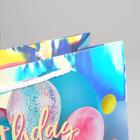 Пакет подарочный голографический, упаковка, «Birthday Present», 32 х 26 х 12 см - Фото 3