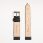 Ремешок для часов, мужской, 18 мм, запряжник 75 мм, горт 115 мм, натуральная кожа, чёрный - Фото 3