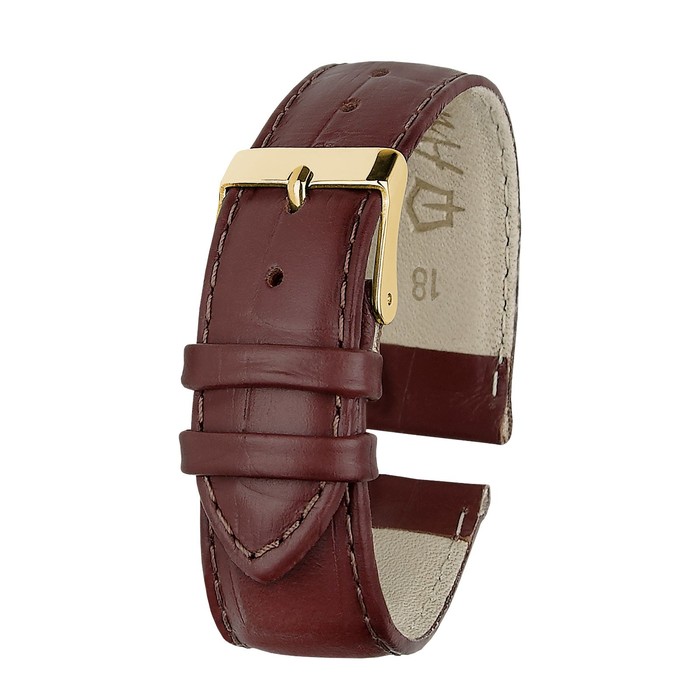 Ремешок для часов, мужской, 18 мм, запряжник 75 мм, горт 115 мм, натуральная кожа - Фото 1