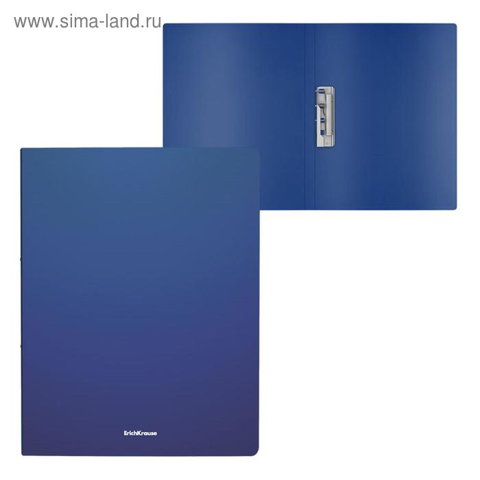 Папка с зажимом A4, 400 мкм, корешок 17 мм, ErichKrause Matt Classic, до 160 листов, синяя - Фото 1
