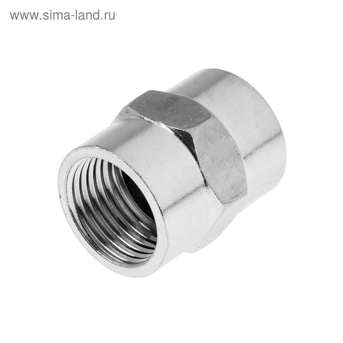 Муфта ZEIN engr, 1/2", внутренняя резьба, нержавеющая сталь - Фото 1