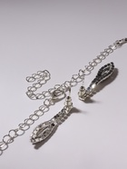 Набор 2 предмета: серьги, колье «Листопад» тонкий ромб, цвет чёрно-белый в серебре, 45 см - Фото 9