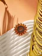 Брошь-кулон «Подсолнух», цвет серо-золотой в золоте - Фото 4